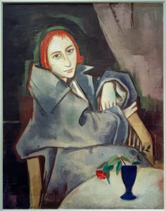 Fille avec vase bleu - Karl Hofer
