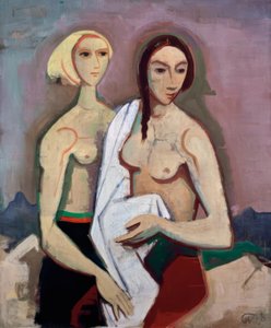 Deux filles sur une colline - Karl Hofer
