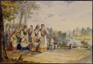 Paysannes russes en robe de fête, 1845