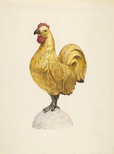 Coq en bois doré - Karl J. Hentz