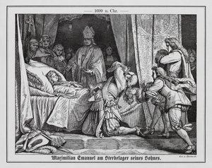Maximilien II Emmanuel, prince-électeur de Bavière, au chevet de son fils