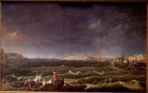 Tempête en rade de Saint-Malo - Karl Ludwig Hackert