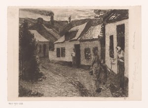 Mère et fille allant de porte en porte dans un quartier ouvrier - Karl Meunier