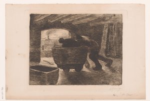 Deux mineurs poussant un chariot - Karl Meunier