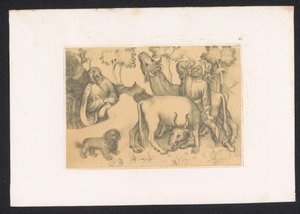 Paul de Thèbes regarde un homme avec deux bœufs
