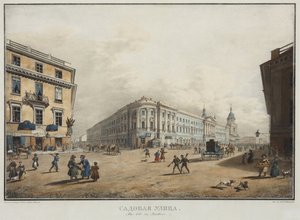 Vue de la rue Sadovaya à Saint-Pétersbourg - Karl Pavlovich Beggrov