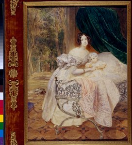 Portrait de Maria Butevena avec sa fille Maria - Karl Pavlovich Bryullov