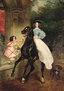 La cavalière, portrait de Giovanina et Amacilia Paccini, pupilles de la comtesse Samoilova, 1832