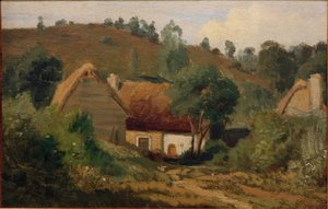 Paysage français avec maisons