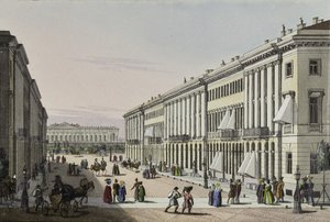 La rue Mikhailovskaya avec vue sur le palais Michel à Saint-Pétersbourg - Karl Petrovich Beggrov
