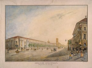 Vue de la perspective Nevski près du Gostiny Dvor à Saint-Pétersbourg, 1823 - Karl Petrovich Beggrov