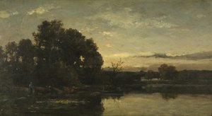 Paysage fluvial, vers 1880 - Karl Pierre Daubigny