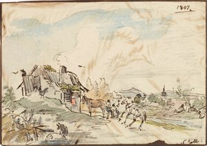 Idylle rurale, ferme avec chevaux - Karl Pischinger