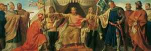 Frédéric Barberousse investit Henri Jasomirgott et Henri le Lion - Karl von Blaas