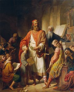 Charlemagne réprimande les élèves négligents - Karl von Blaas