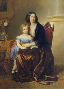Leonie comtesse Lanckorońska, née comtesse Potocka, avec son fils Karl - Karl von Blaas