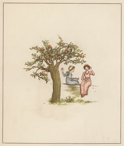 Illustration de Kate Greenaway pour Le Joueur de Flûte de Hamelin par Robert Browning (lithographie en couleur) - Kate (after) Greenaway
