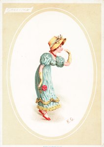 Carte de vœux (chromolithographie) - Kate Greenaway