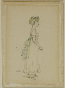 Jeune fille avec des rubans bleus - Kate Greenaway