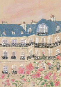 Coucher de soleil sur les immeubles de Paris
