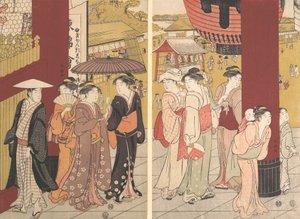 Scène de rue - Katsukawa Shuncho