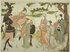 Voyageurs sur le Tokaïdo - Katsukawa Shuncho