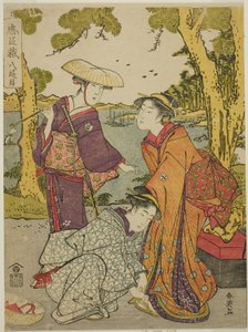 Acte huit : Le voyage nuptial de la pièce Chushingura (Trésor des quarante-sept fidèles) - Katsukawa Shun