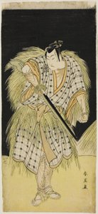 Les acteurs Mimasu Tokujirô I dans le rôle de Hayano Kampei (à gauche) et Nakayama Kojûrô VI dans le rôle de Ono Sadakurô (à droite) dans "Trésor des 47 fidèles" ("Kanadehon chûshingura") - Katsukawa Shun