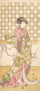 Un acteur du clan Iwai en femme - Katsukawa Shun