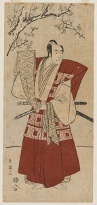 Ichikawa Monnosuke II en tant que seigneur tenant une bannière, 1791 - Katsukawa Shunei
