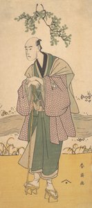 Le Troisième Bando Hikosaburo comme un homme debout sur la rive d