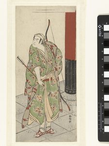 Acteur Ichikawa Monnosuke II avec arc et flèche