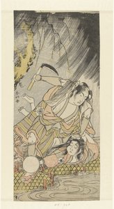 Acteurs Matsumoto Koshiro IV et Iwai Hanshiro IV comme Yoemon et Kasane - Katsukawa Shunko