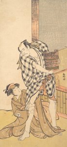 Scène de la pièce Yoshitsune et les mille cerisiers Yoshitsune - Katsukawa Shunko