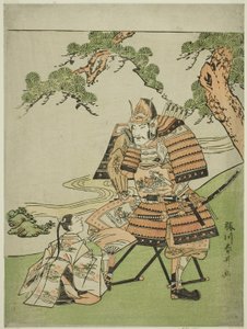 Le Guerrier Kusunoki Masashige faisant ses adieux à son fils Masatsura - Katsukawa Shunsei