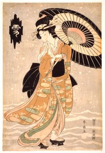 Neige, Lune et Fleurs, vers 1812 - Katsukawa Shunsen