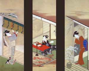 Femmes dans les saisons de la neige, de la lune et des fleurs - Katsukawa Shunsho