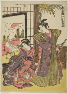 Acte Deux : La maison de Kakogawa Honzo de la pièce Chushingura - Katsukawa Shunsho