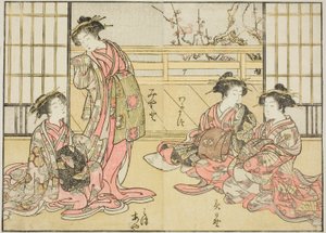 Courtisanes du Kadotamaya, du livre "Miroir des belles femmes des quartiers de plaisir," vol. 1 - Katsukawa Shunsho