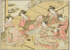 Courtisanes du Tamaya, du livre "Miroir des belles femmes des quartiers de plaisir (Seiro bijin awase sugata kagami)," vol. 1 - Katsukawa Shunsho