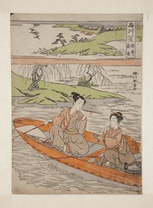 Oies descendantes à Suzaki (Suzaki rakugan) - Katsukawa Shunsho