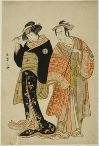 Les acteurs Matsumoto Koshiro IV et Segawa Kikunojo III en tant qu