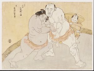 Le Match entre Tanikaze Kajinosuke et Kimenzan Tanigoro - Katsukawa Shunsho