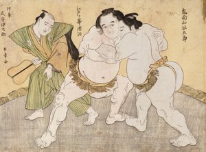 Le Match de Lutte entre Kimenzan Tanigoro et Edogasaki Gemji - Katsukawa Shunsho