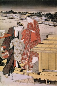 Crépuscule sur la rivière Sumida - Katsukawa Shunsho