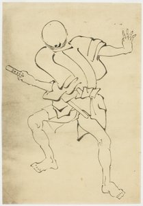 Attendant armé (étude) - Katsushika (school of) Hokusai
