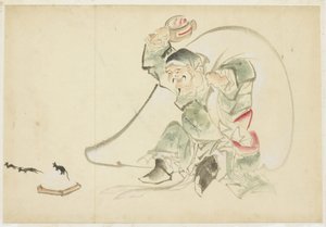 Daikoku, Dieu du bonheur, avec son maillet magique - Katsushika (school of) Hokusai