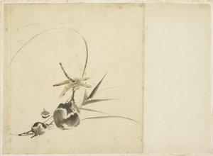 Branche de fruits avec libellule - Katsushika (school of) Hokusai