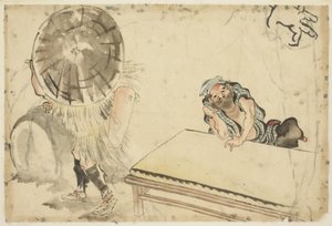 Fabricant de mochi et fabricant de tatami (deux croquis)