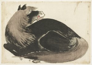 Cheval couché - Katsushika (school of) Hokusai